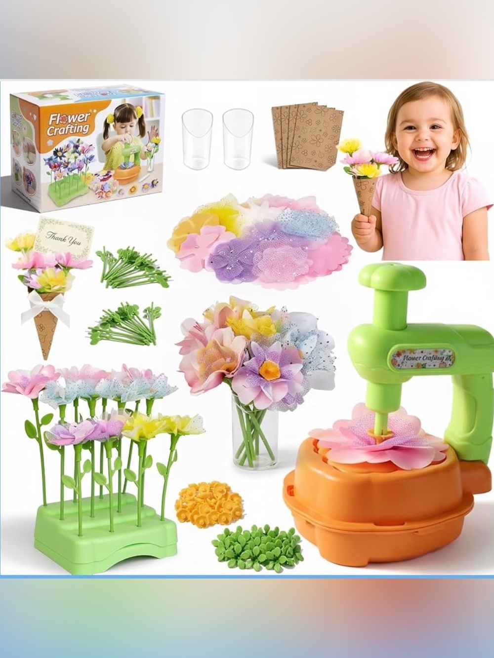 EZBIORT Educational Activity Fabric Flower Craft, DIY
Craft Kits Toys for Kids 4